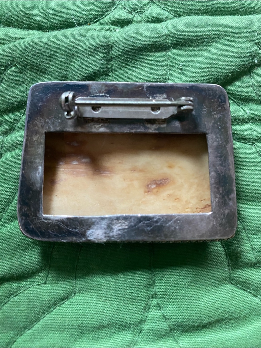 Antique silver & Ivory brooch 2.5x1.5 possibly Asian - Picture 2 of 2
